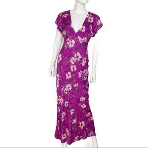 RAHI Maxi Dress Purple Floral Size M 0085